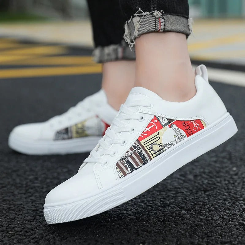 Men's White Shoes Skateboarding Shoes