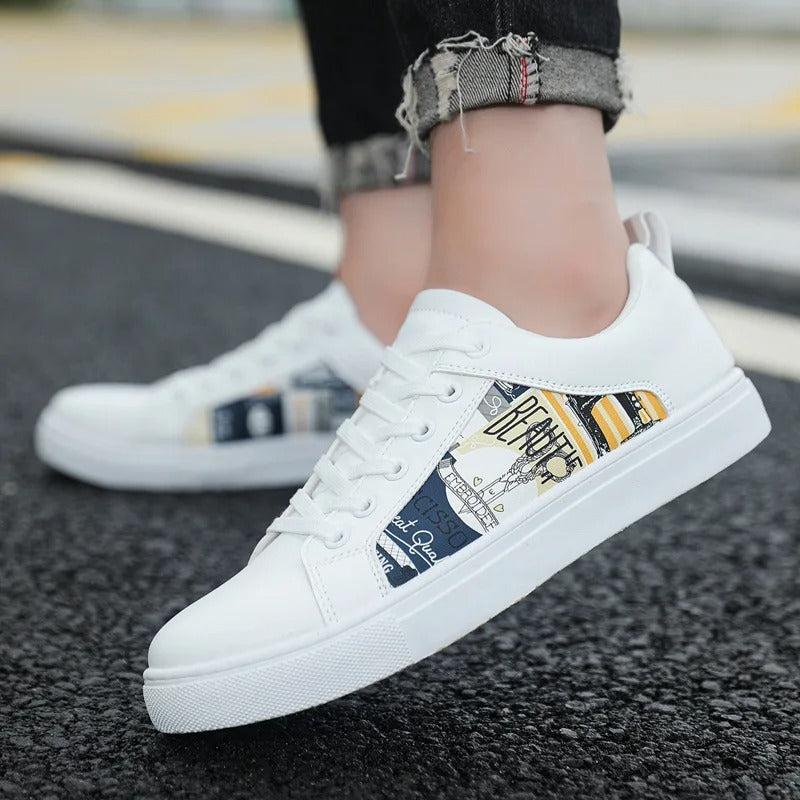 Men's White Shoes Skateboarding Shoes
