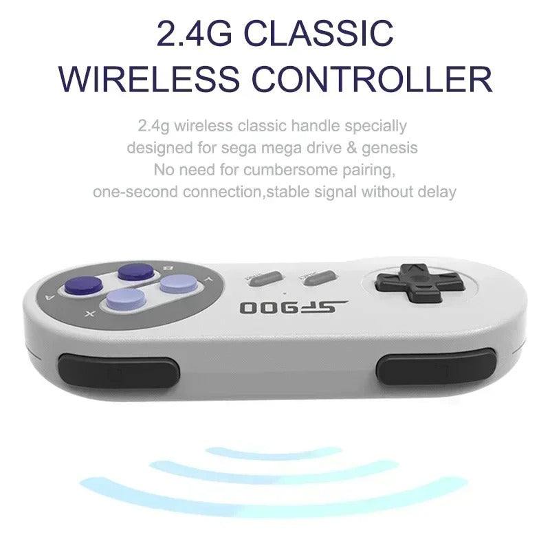SF900 Classic Game Console – SNES/NES Compatible, 5000+ Retro Games, Wireless Joypad