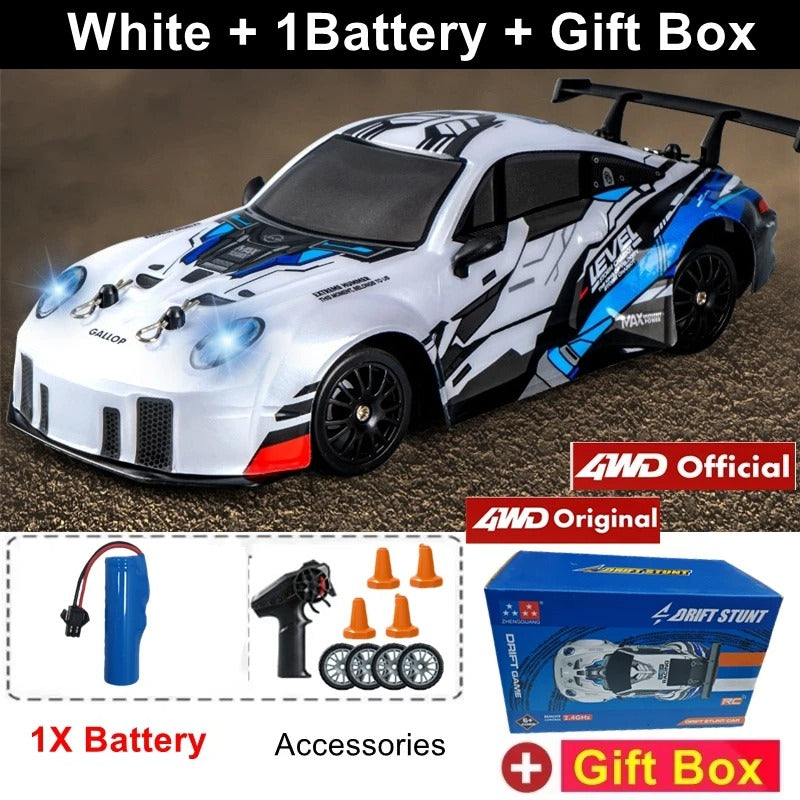 4WD RC Drift Car With LED Light 2.4G Radio 20KM/h High Speed Remote Control Racing Car