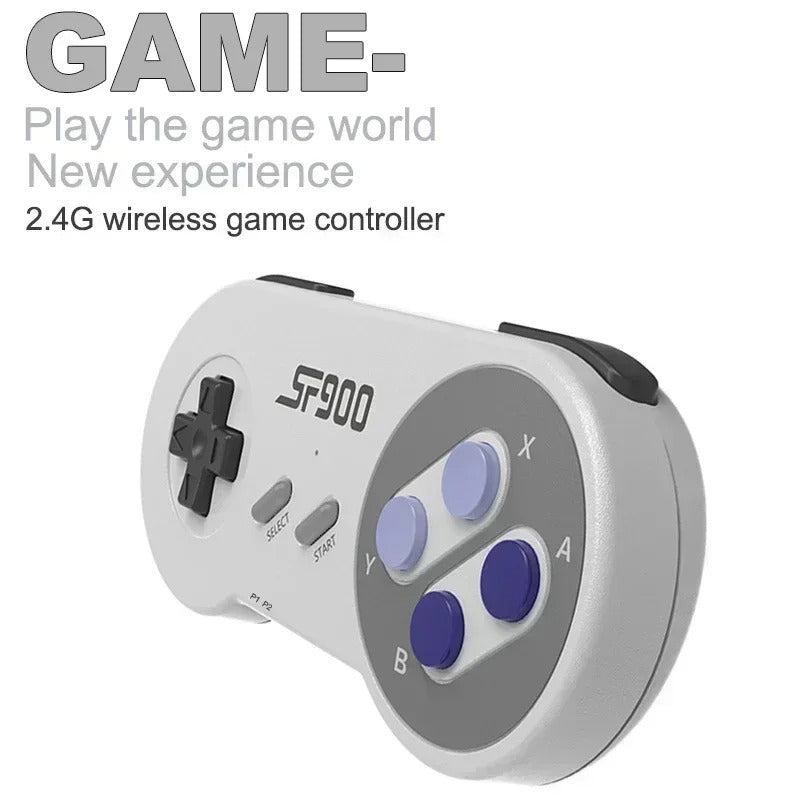 SF900 Classic Game Console – SNES/NES Compatible, 5000+ Retro Games, Wireless Joypad