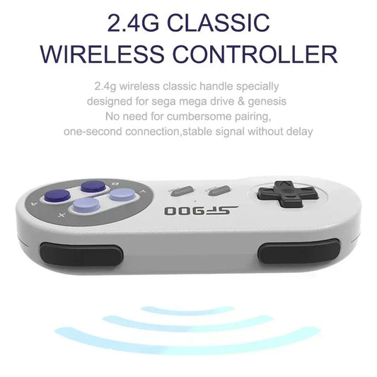 SF900 Classic Game Console – SNES/NES Compatible, 5000+ Retro Games, Wireless Joypad